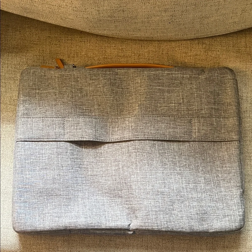 Grey Laptop Messenger Bag with Front Pockets